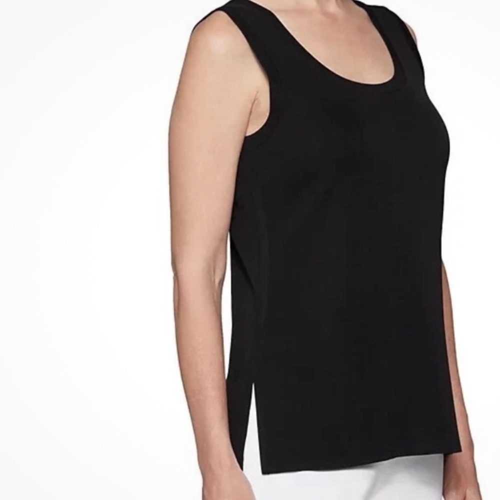 Misook Classic Black Tank Top, Double Scoop Neck, Acrylic Knit Shell, Size XS - Picture 11 of 12